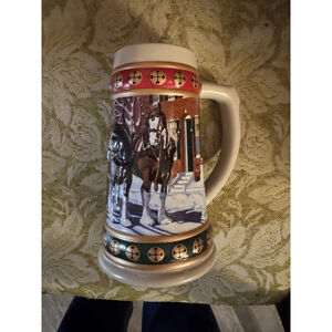 Vintage 1993 Budweiser Holiday Stein Hometown Holiday